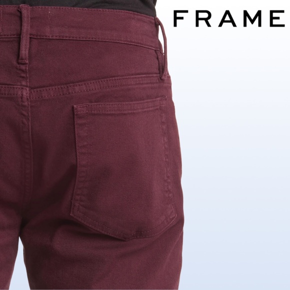 FRAME Men's L'Homme Slim Fit Jeans in Garage Maroon - 36 - Picture 4 of 14